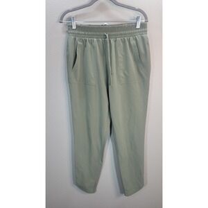 Prana Sage Green Recycled Polyester Travel Pants Elastic Waist Drawstring Size S
